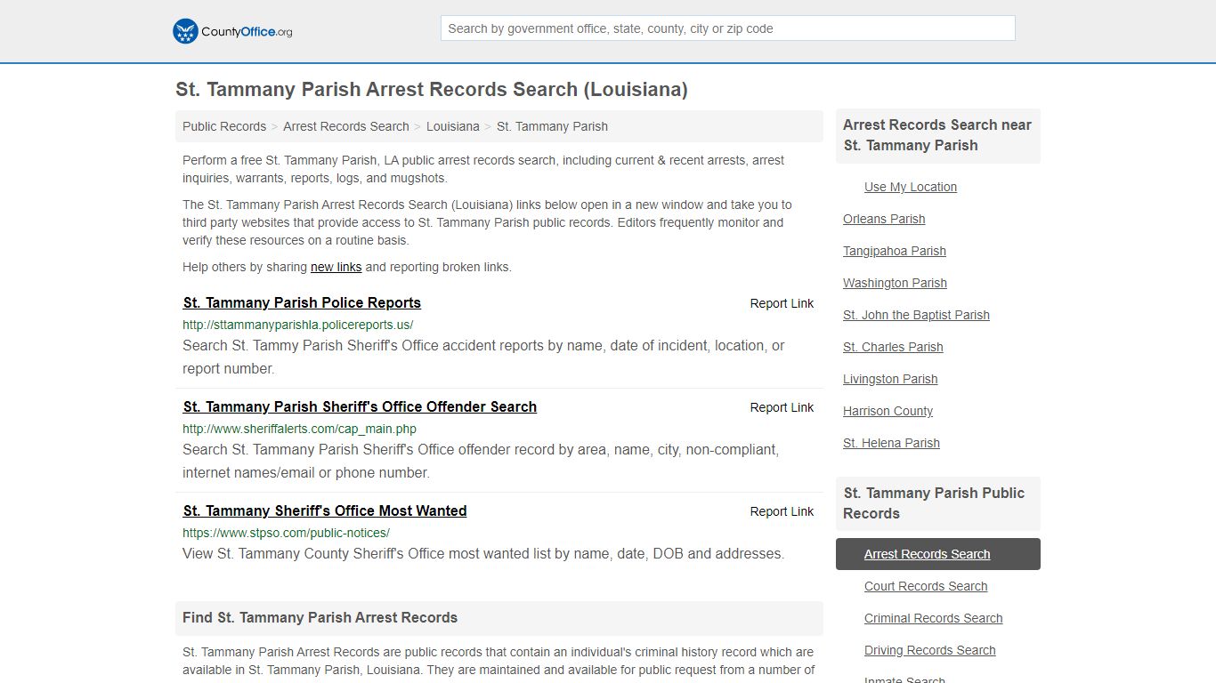 Arrest Records Search - St. Tammany Parish, LA (Arrests ...